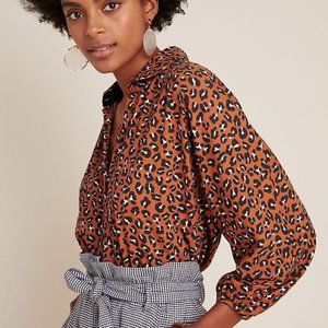 Anthropology Porridge leopard button down